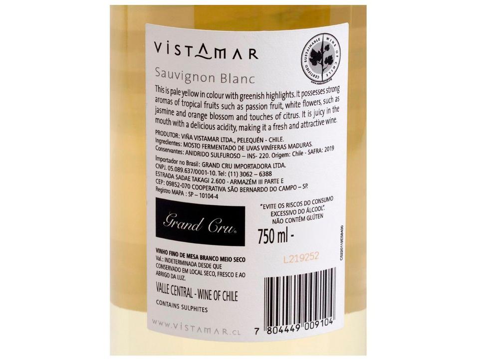 Vinho Branco Seco Vistamar Brisa Sauvignon Blanc - 750ml - 5