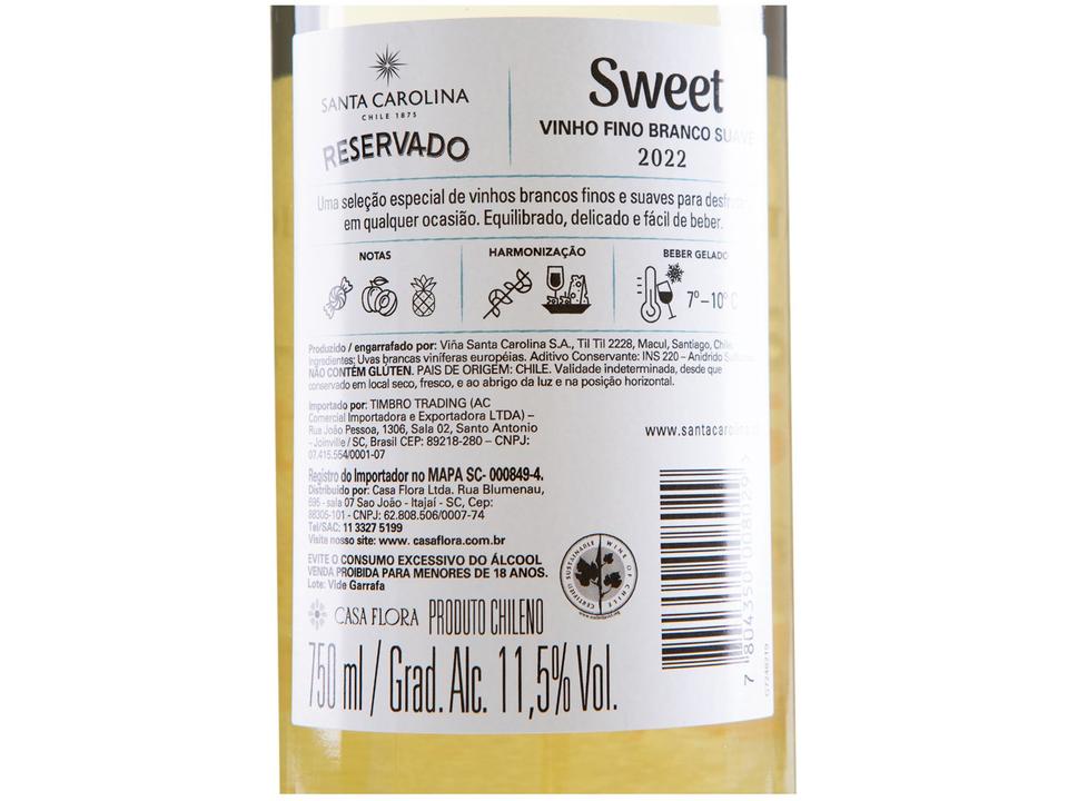 Vinho Branco Suave Santa Carolina Reservado Chile 2022 750ml - 7