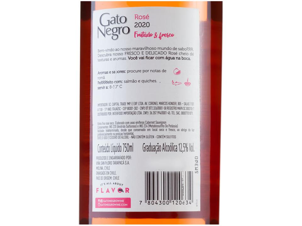 Vinho Rosé Seco Gato Negro Chile 2020 750ml - 3
