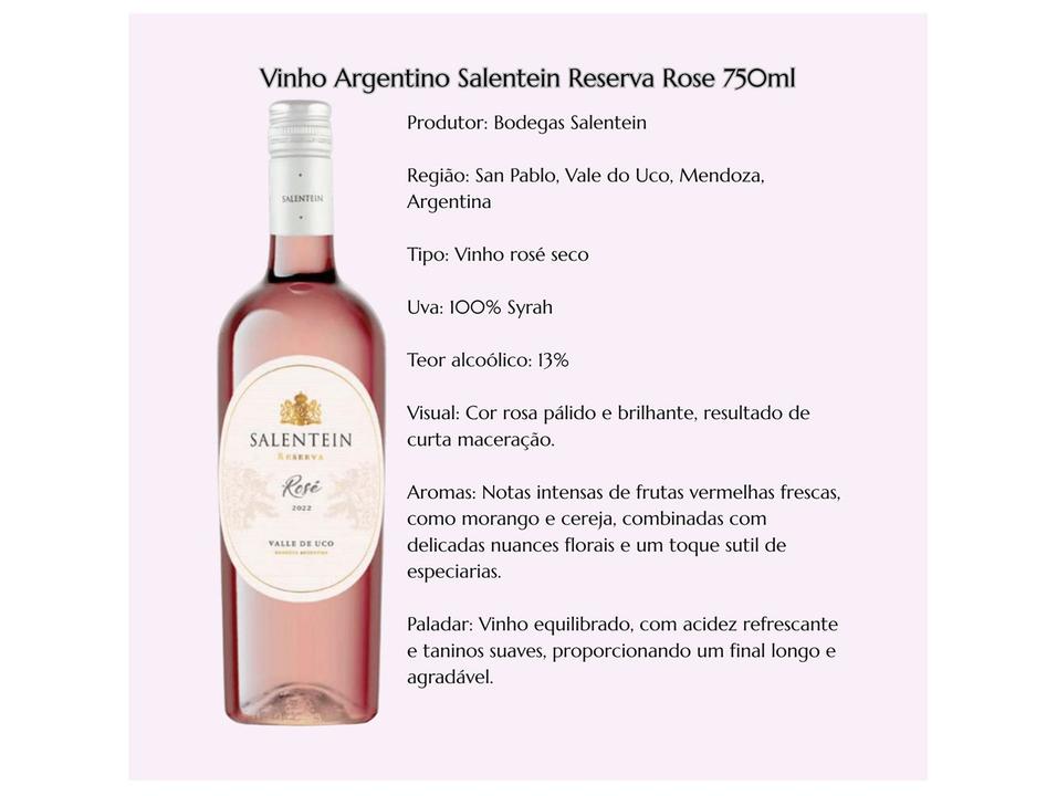 Vinho Rosé Seco Salentein Reserva Argentina 750ml - 2
