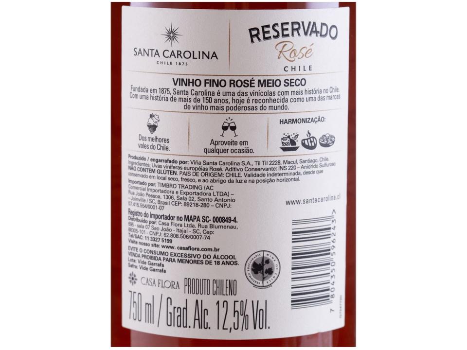 Vinho Rose Seco Santa Carolina Reservado Chile 750ml - 7