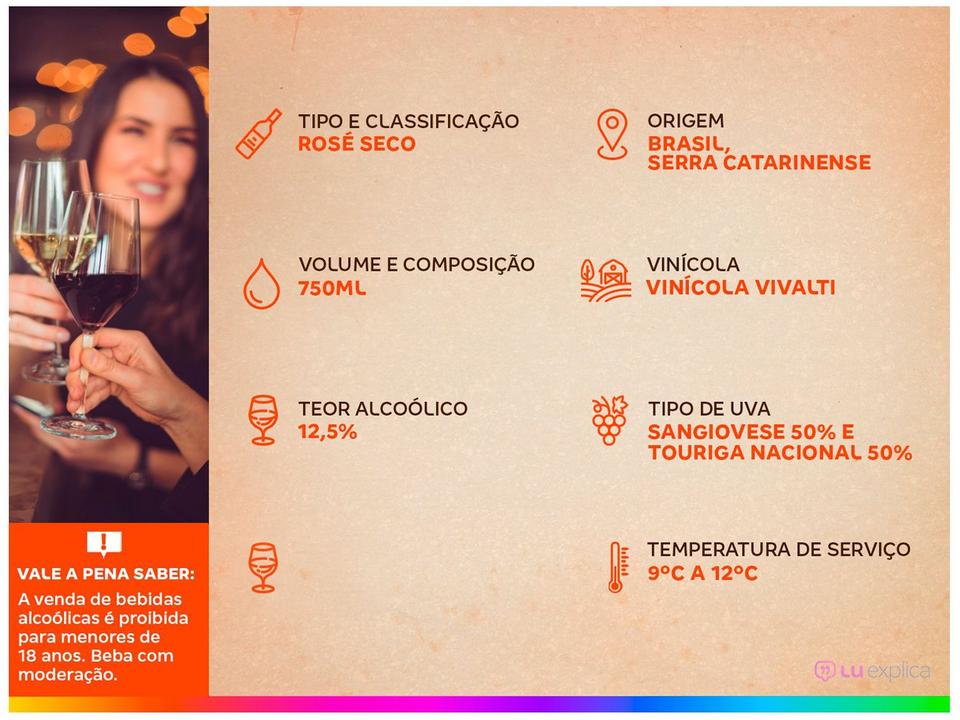 Vinho Rosé Seco Vivalti Brasil 750ml - 2