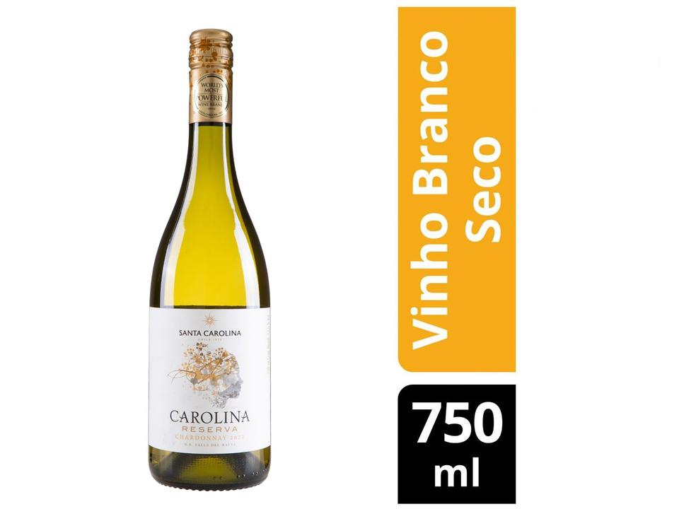 Vinho Seco Branco Seco Santa Carolina Reserva Chardonnay Chile 750ml - 1