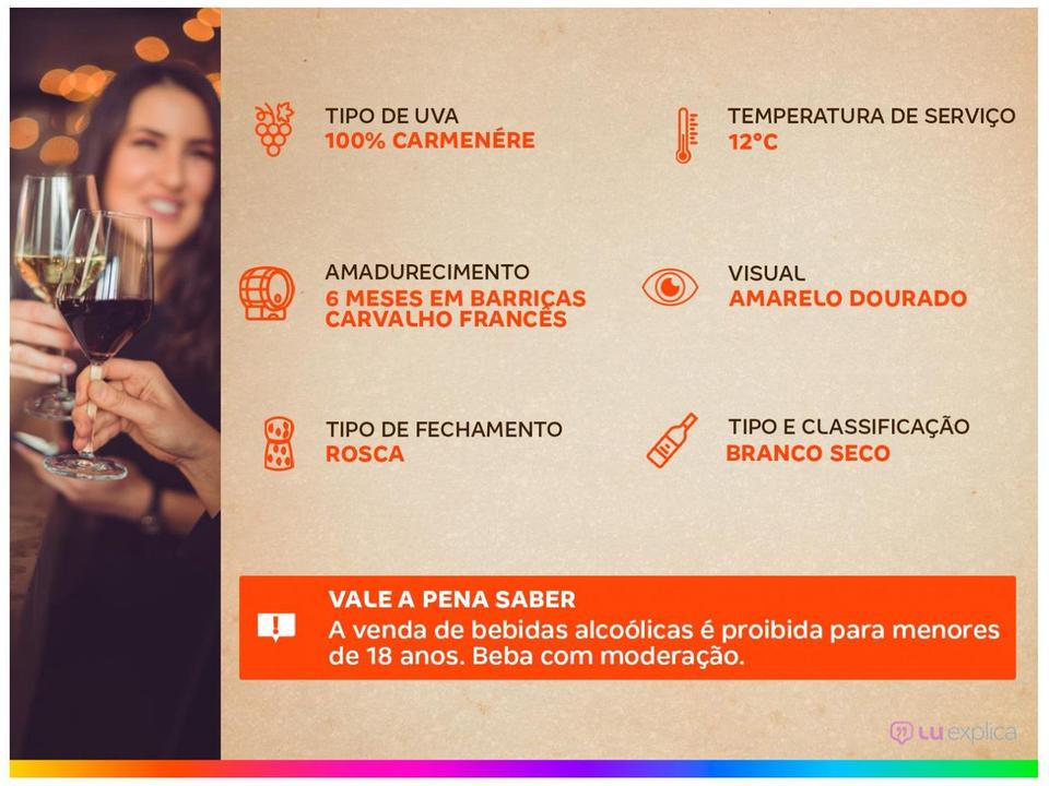 Vinho Seco Branco Seco Santa Carolina Reserva Chardonnay Chile 750ml - 2