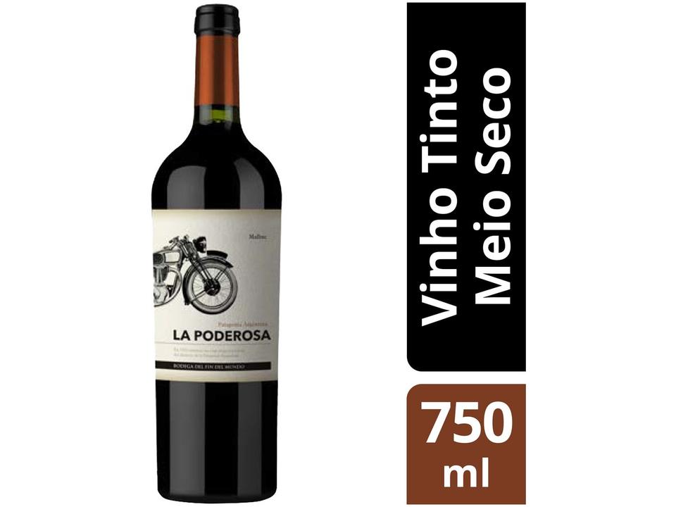 Vinho Tinto Meio Seco Bodega Del Fin Del Mundo La Poderosa Malbec Argentina 750ml - 1