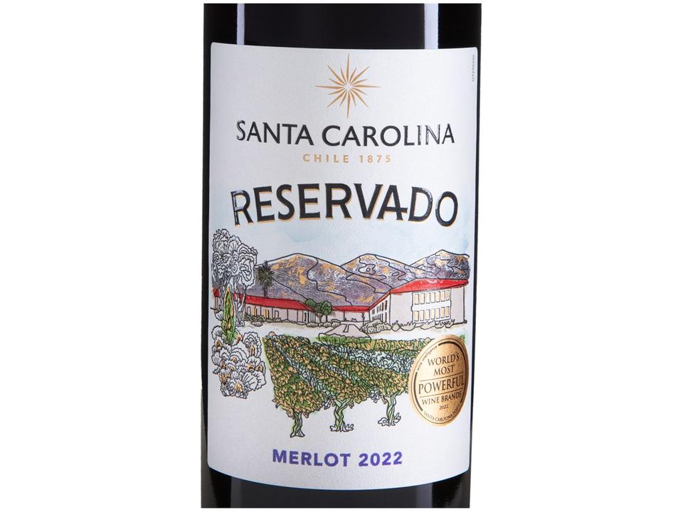 Vinho Tinto Santa Carolina Reservado Merlot Chile 2022 750ml - 6
