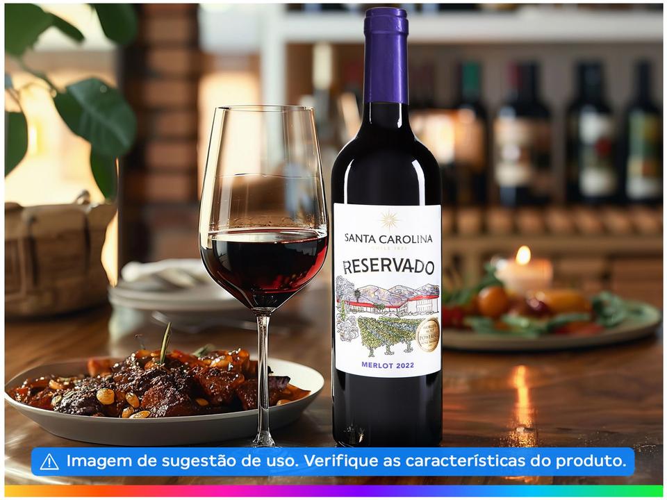 Vinho Tinto Santa Carolina Reservado Merlot Chile 2022 750ml - 5