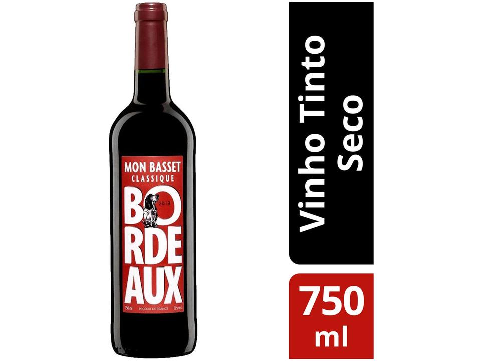 Vinho Tinto Seco Mon Basset Classique Bordeaux - 2019 França 750ml - 1