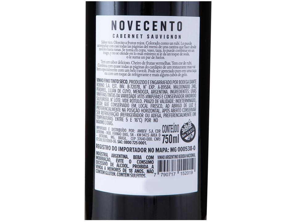 Vinho Tinto Seco Novecento 2022 Argentina 750ml - 5