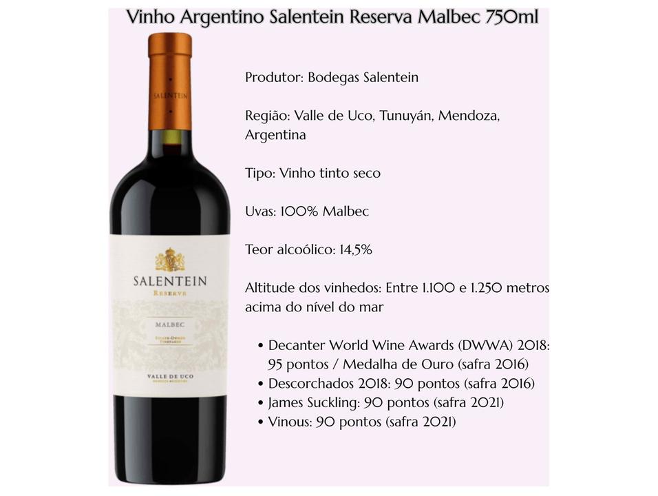 Vinho Tinto Seco Salentein Reserva Argentina 750ml - 2