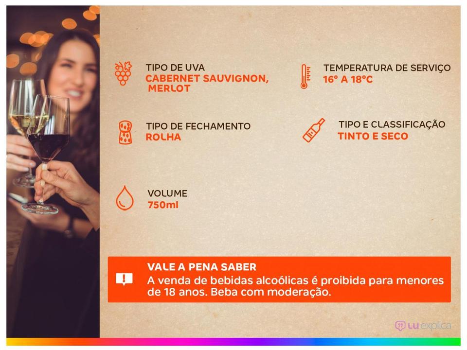 Vinho Tinto Seco Santa Carolina Reservado Cabernet Sauvignon Merlot Chile 750ml - 2