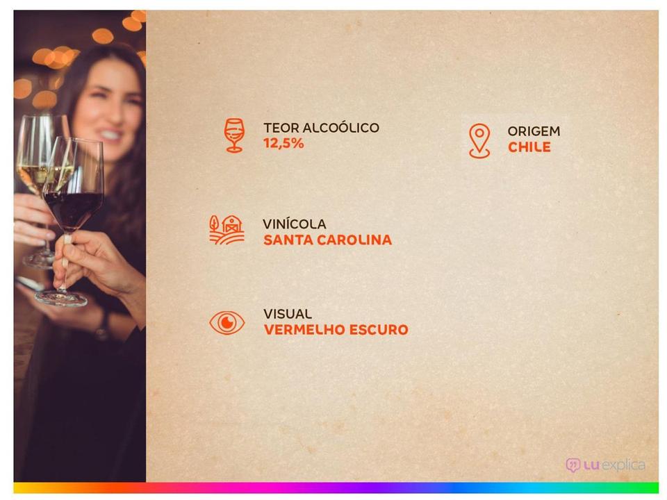 Vinho Tinto Seco Santa Carolina Reservado Cabernet Sauvignon Merlot Chile 750ml - 3