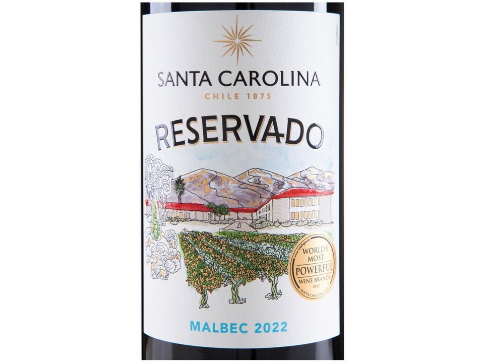 Vinho Tinto Seco Santa Carolina Reservado Malbec Chile 750ml - 6