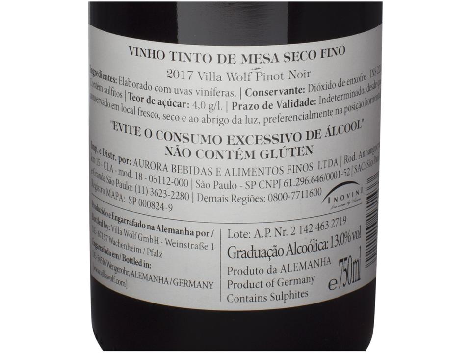 Vinho Tinto Seco Villa Wolf Pinot Noir - 750ml - 7