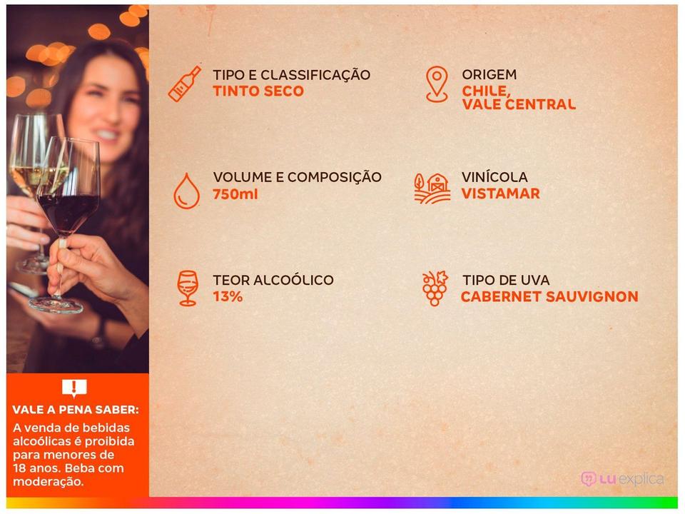 Vinho Tinto Seco Vistamar Brisa Cabernet Sauvignon - 2