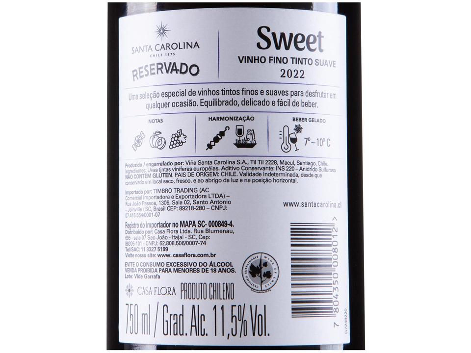 Vinho Tinto Suave Santa Carolina Reservado Chile 750ml - 7