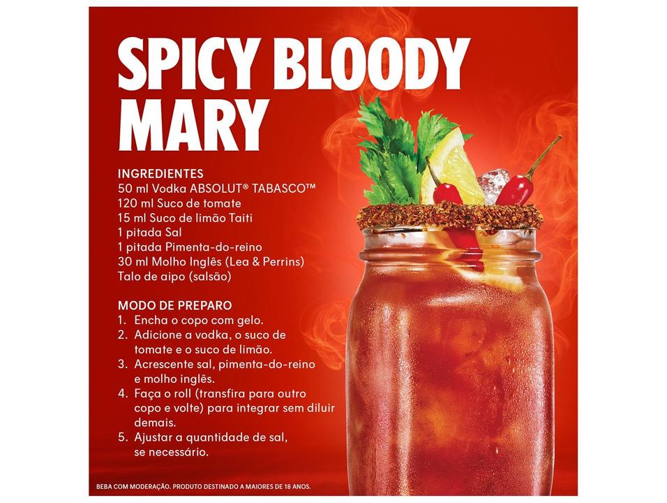 Vodka Absolut Pimenta Tabasco 750ml - 6