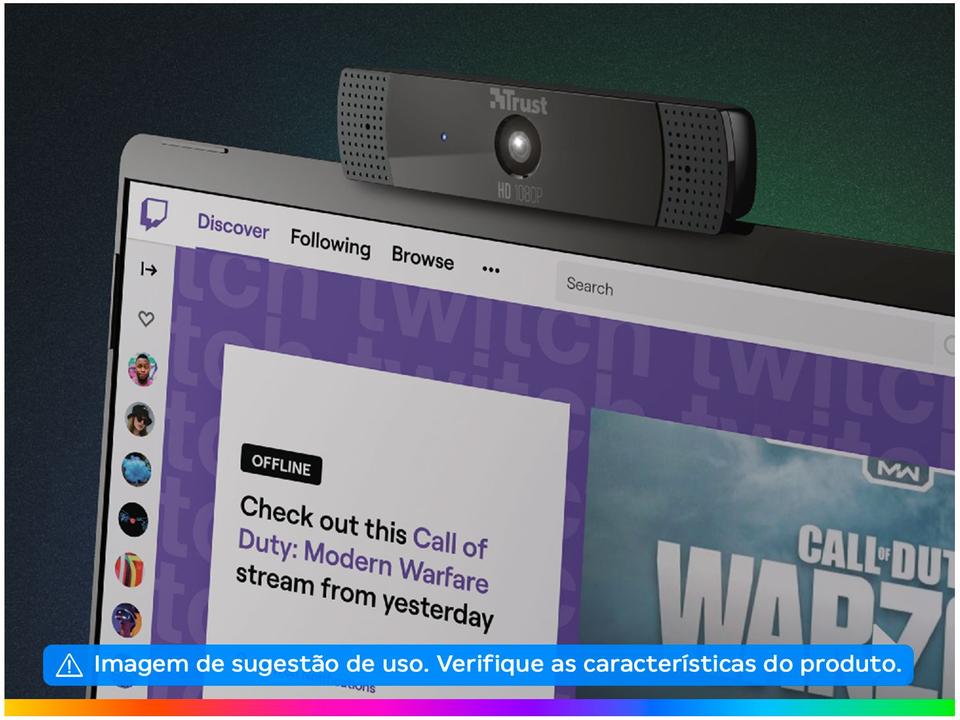 Webcam Trust GXT 1160 Vero Full HD - com Microfone Transmissão Ao Vivo - 2