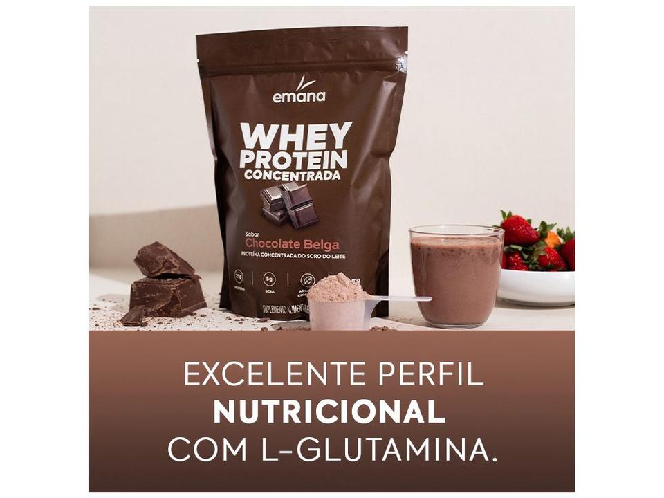 Whey Protein Concentrado Emana Chocolate Belga - 4