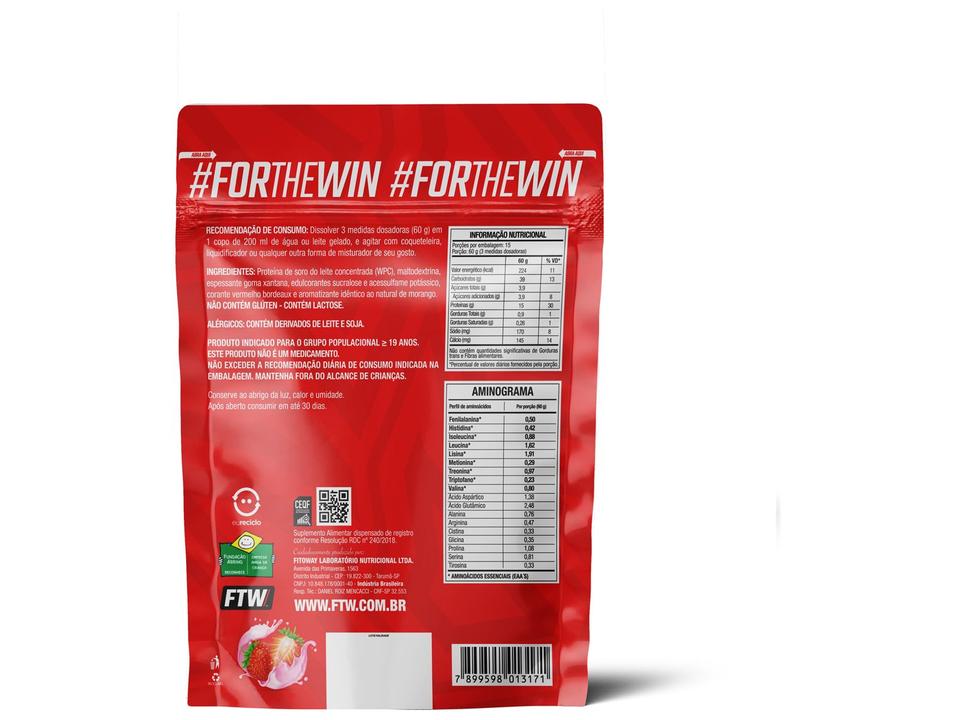 Whey Protein Concentrado FTW Ultra Morango Refil 900g - 1