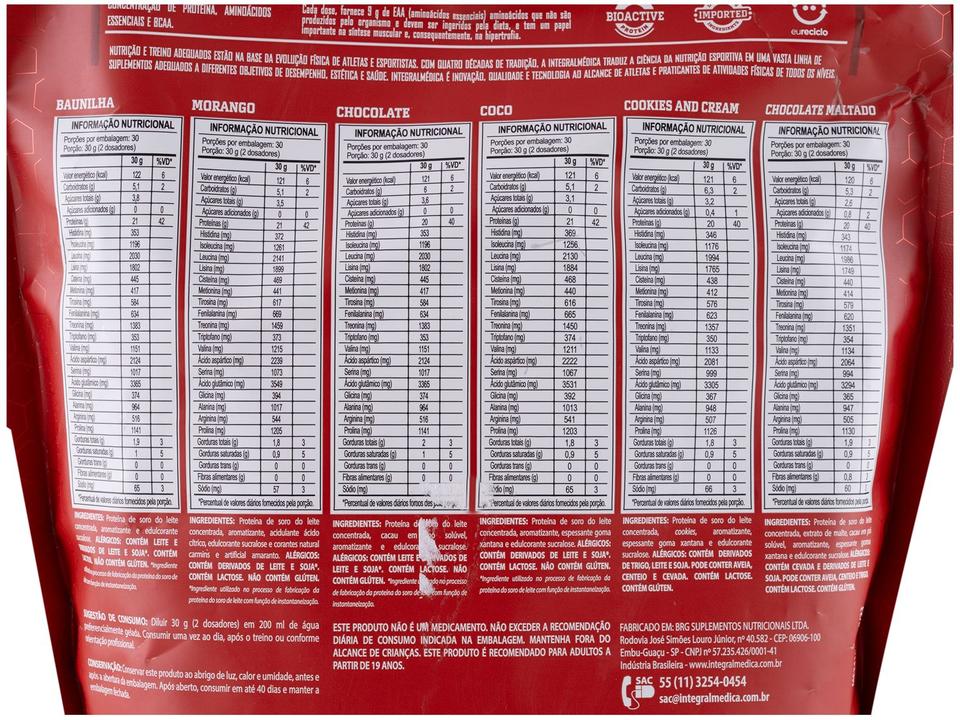 Whey Protein Concentrado Integralmédica 100% Pure 900g Morango Natural - 3