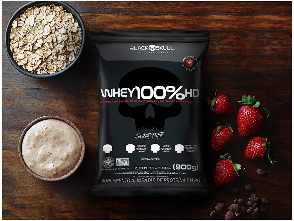 Whey Protein Concentrado Isolado e Hidrolisado Black Skull 100% HD Baunilha 900g - 2