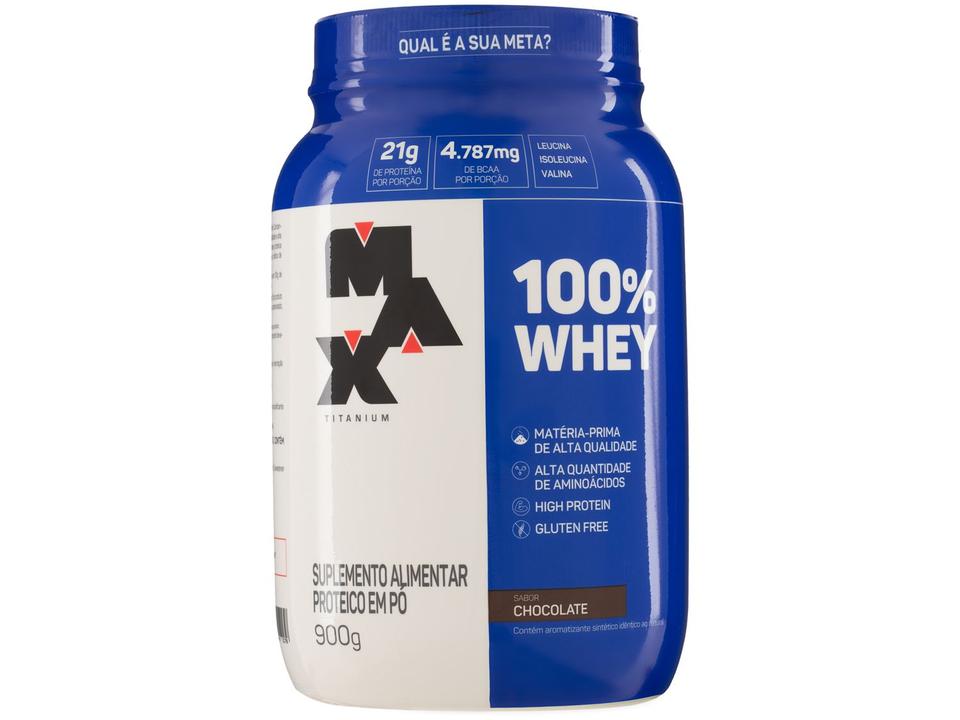 Whey Protein Concentrado Max Titanium 100% Whey 900g Chocolate - 2