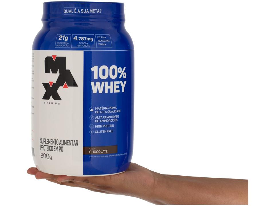 Whey Protein Concentrado Max Titanium 100% Whey 900g Chocolate - 5