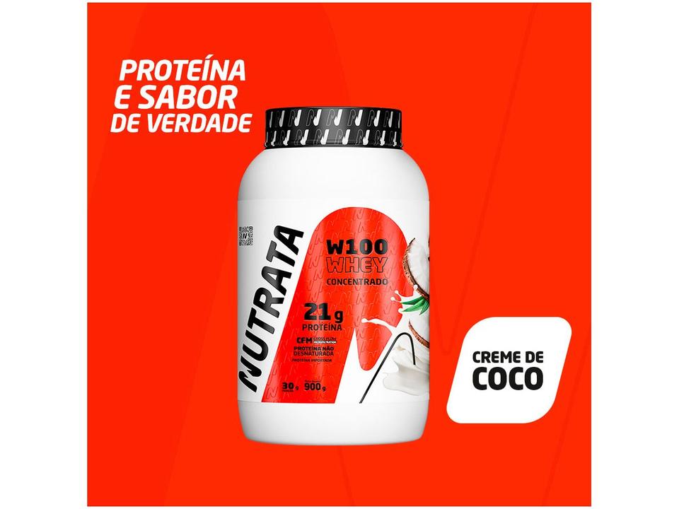 Whey Protein Concentrado Nutrata W100 Creme de Coco 900g - 2