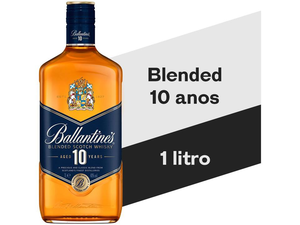 Whisky Ballantines 10 anos Blended Escocês 1L - 2