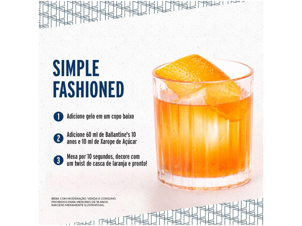 Whisky Ballantines 10 Anos Blended Scotch Whisky Escocês 750ml - 6