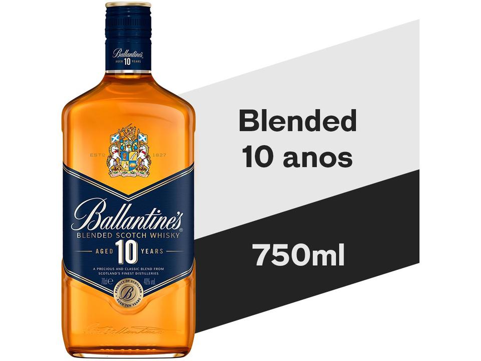 Whisky Ballantines 10 Anos Blended Scotch Whisky Escocês 750ml - 2