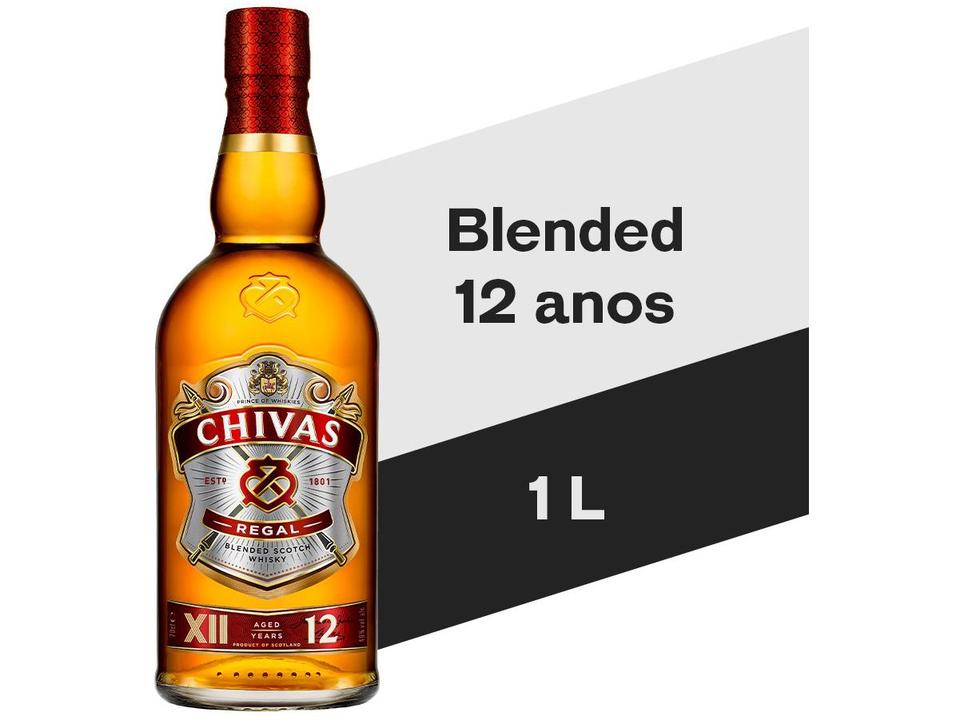 Whisky Blended  Escocês Chivas Regal 12 anos 1L - 1