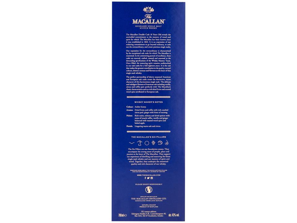 Whisky The Macallan Double Cask Single Malt 18 Anos Escocês 700ml - 9