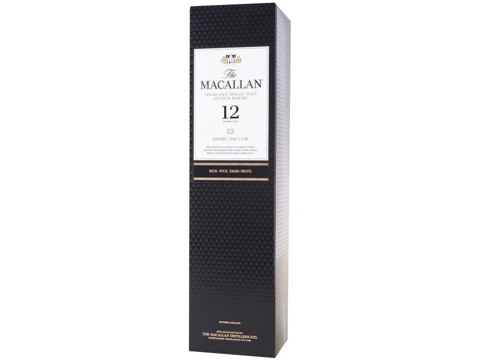 Whisky The Macallan Sherry Oak Cask Single Malt 12 Anos Escocês 700ml - 8