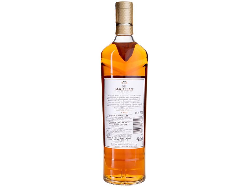 Whisky The Macallan Sherry Oak Cask Single Malt 12 Anos Escocês 700ml - 6
