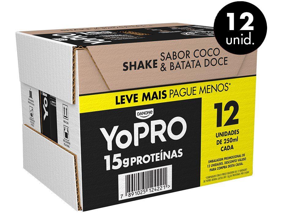 YoPRO Bebida Láctea UHT Coco com Batata-Doce 15g de proteínas 250ml 12 unidades - 1