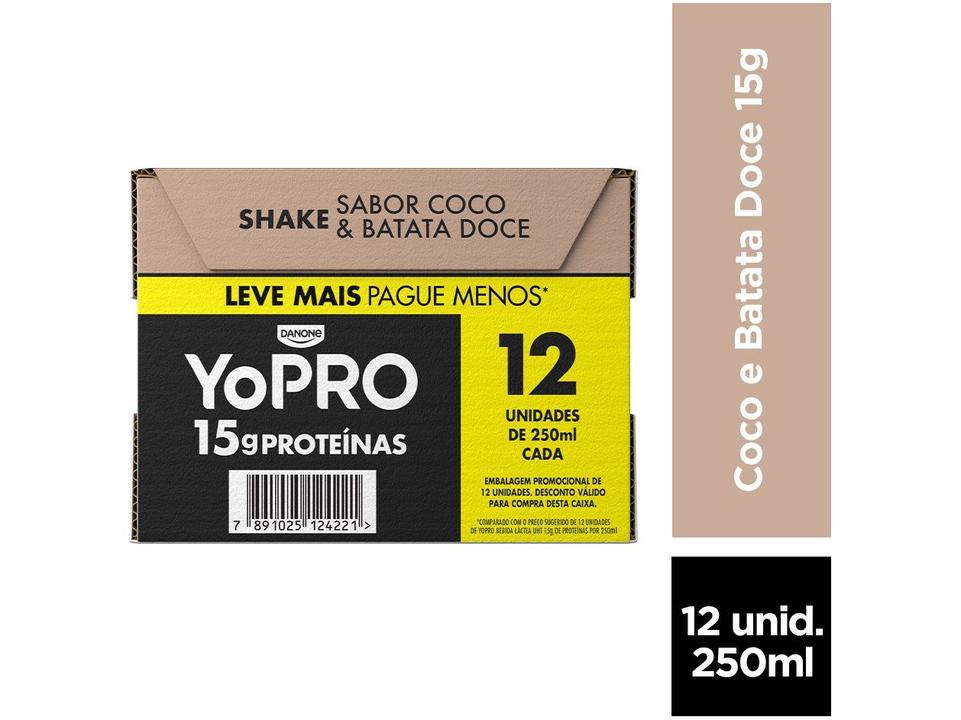 YoPRO Bebida Láctea UHT Coco com Batata-Doce 15g de proteínas 250ml 12 unidades - 8
