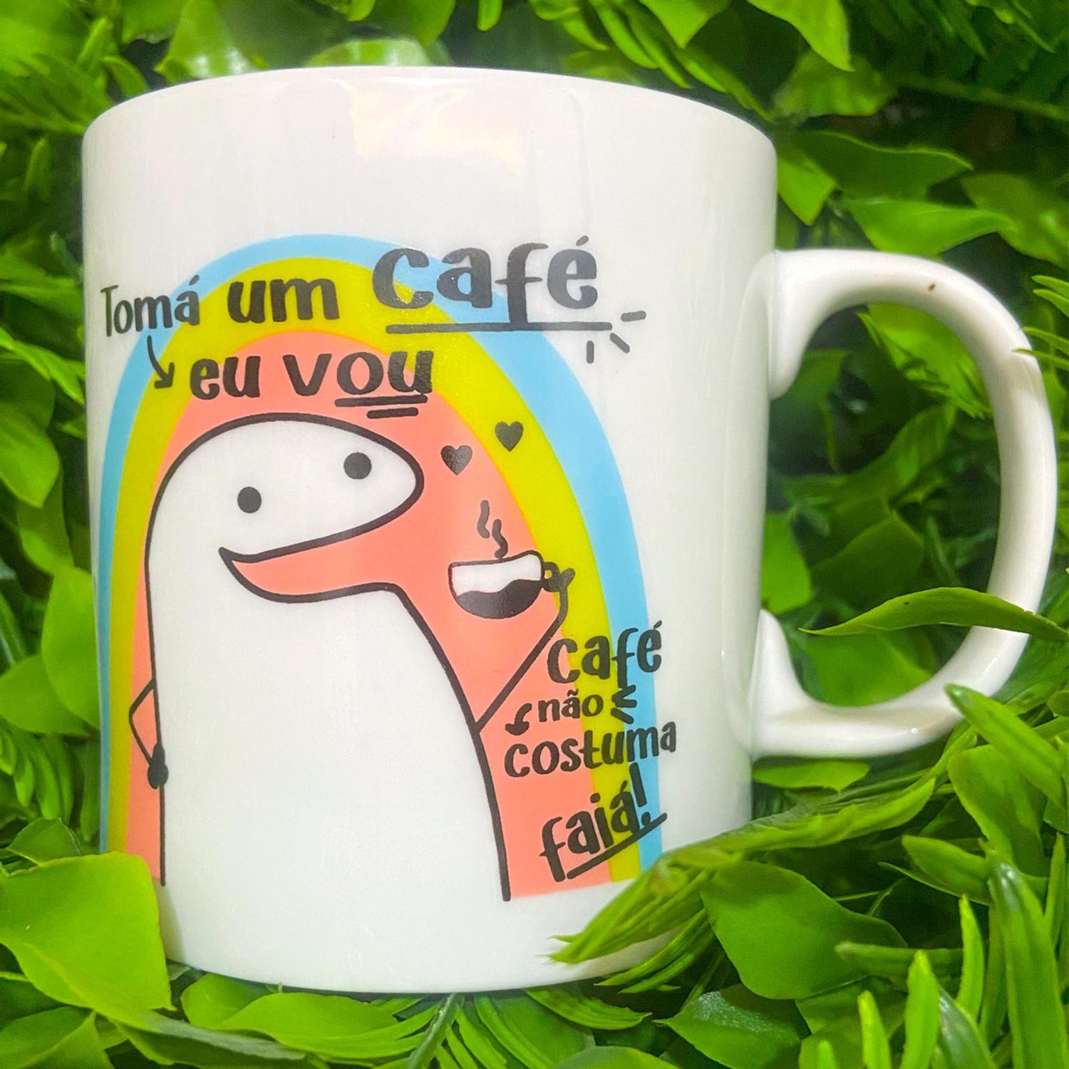 Caneca Flork Meme Tomá um Café eu Vou