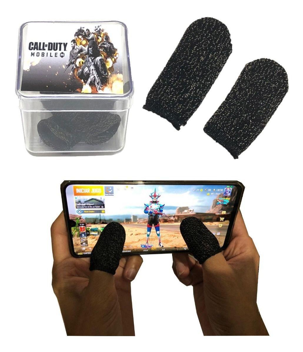 Imagem de 1 Par Luva De Dedo Gamer C/ Case Pubg Free Fire Call Of Duty