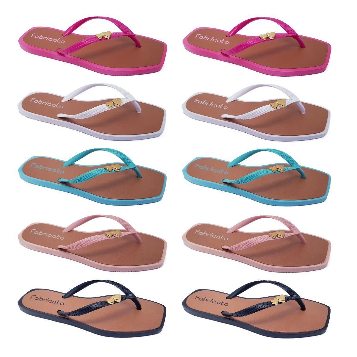 10 Prs Chinelo Sandália Feminina Bico Quadrado Atacado K115 - FABRICATA -  Chinelo Feminino - Magazine Luiza
