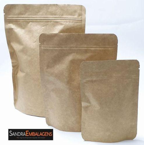 kraft stand up zipper pouch bolsas