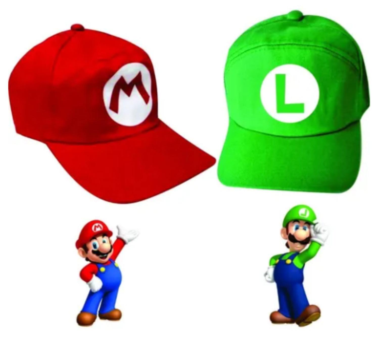 2 Bonés Estampado Super Mario E Luigi Adulto Ou Infantil - Oficina do boné  - Boné - Magazine Luiza
