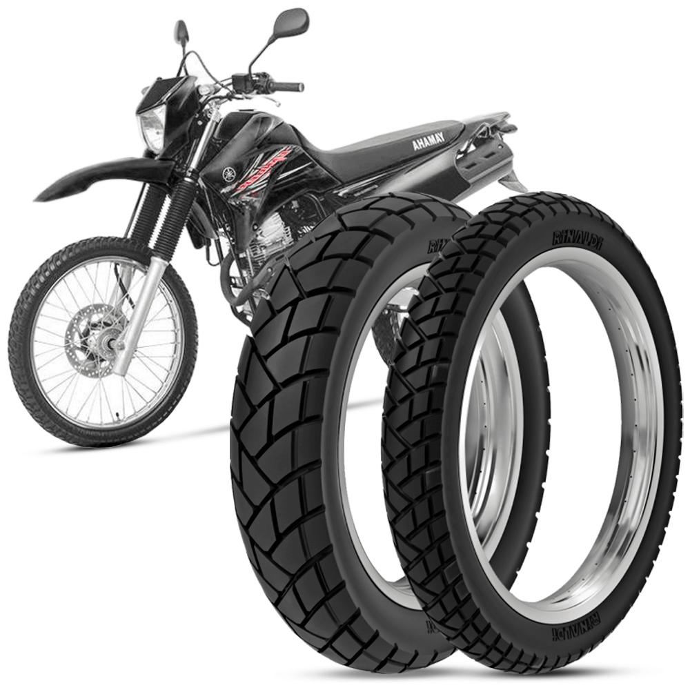 2 Pneu Moto Yamaha Xtz 250 Lander Rinaldi 120/80-18 62s 90/90-21 54s ...