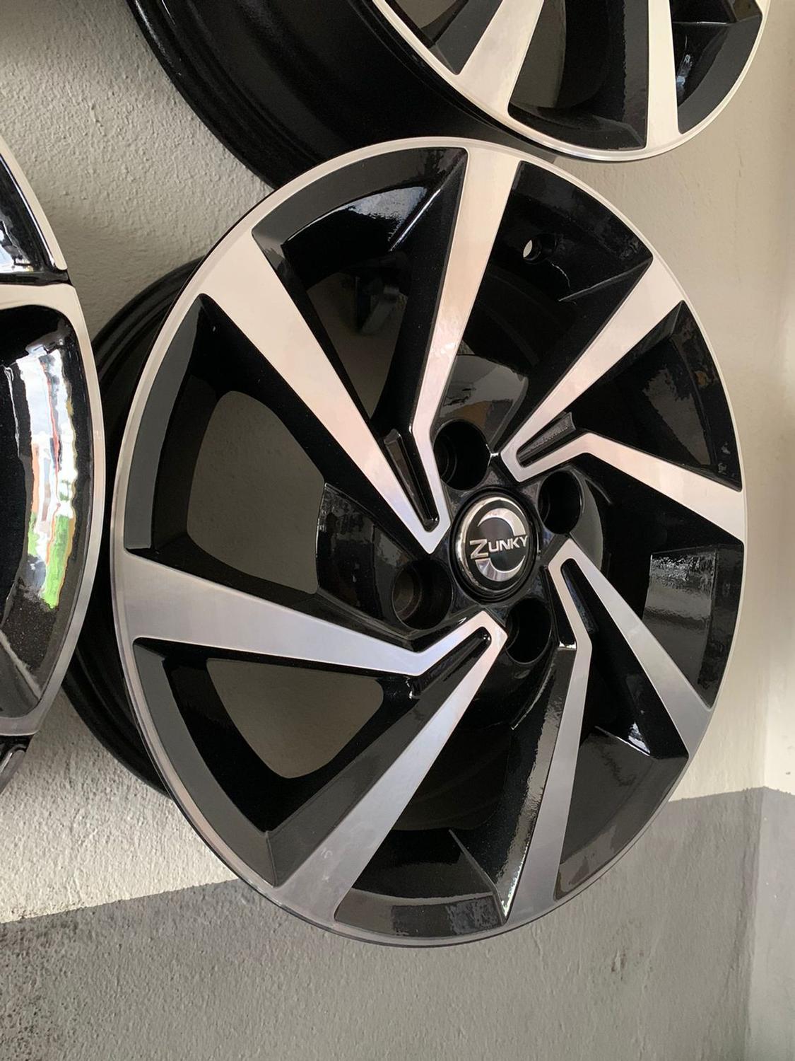 4 Rodas Aro 15x6 Vw golf 4x100 Preta Diamantada Zk-940