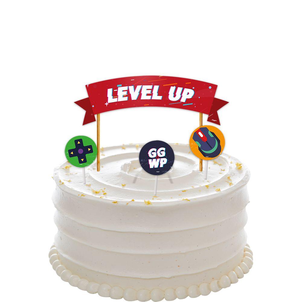 bolo #decoração #topper #jogo #videogame #festa #chantilly #confeitaria  #cake #infantil #azul