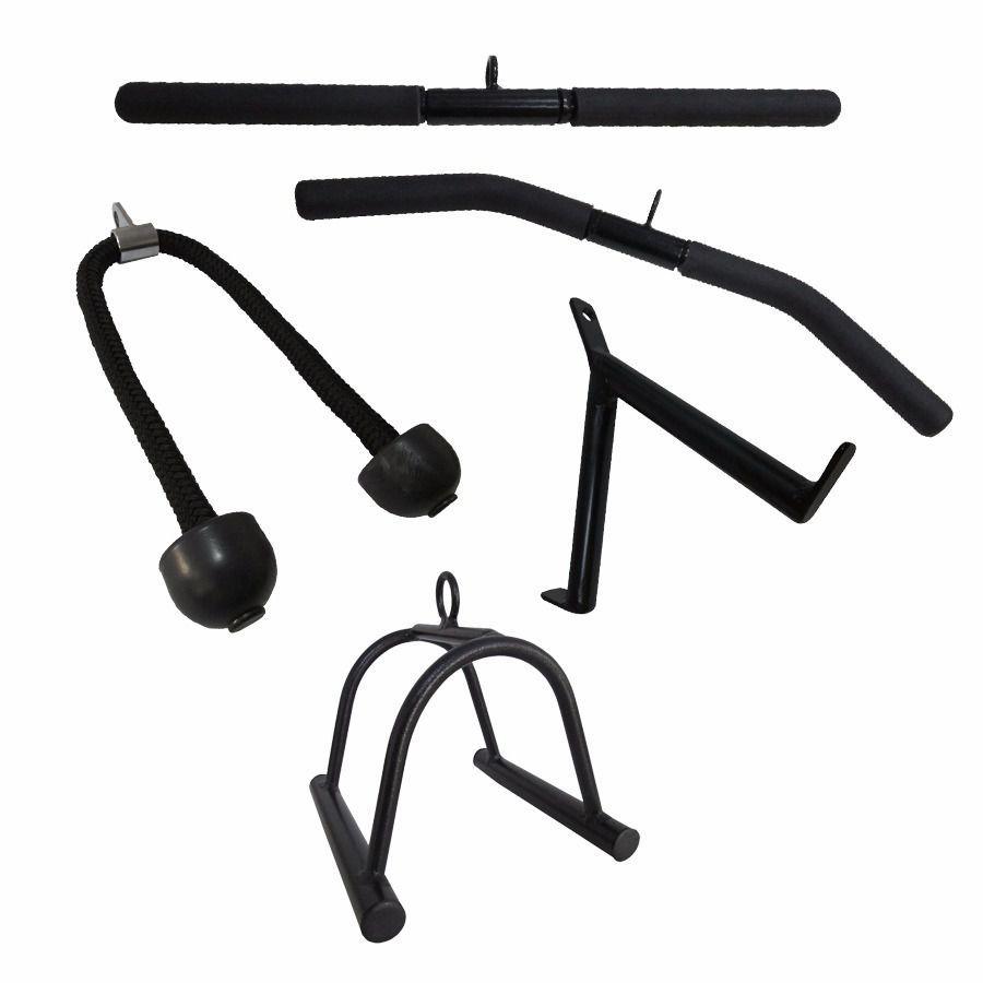 5 Barras Puxador Triceps Pulley Reto Curvo Corda V Triangulo Famafit