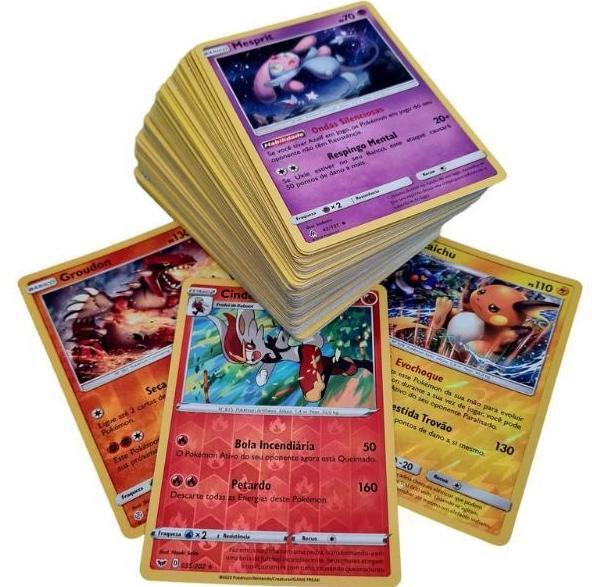 Lote Pack 100 Cartas Pokémon Aleatórios sem Nenhuma Repetida :  : Brinquedos e Jogos