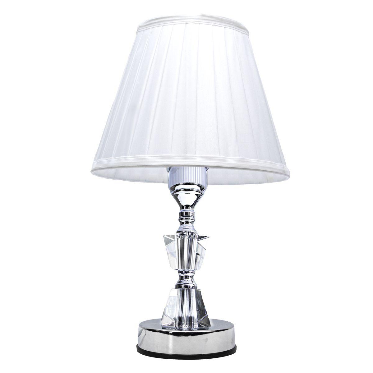 Abajur Luminaria de Mesa Quarto c/ Cupula Decorativo Cristal Techled