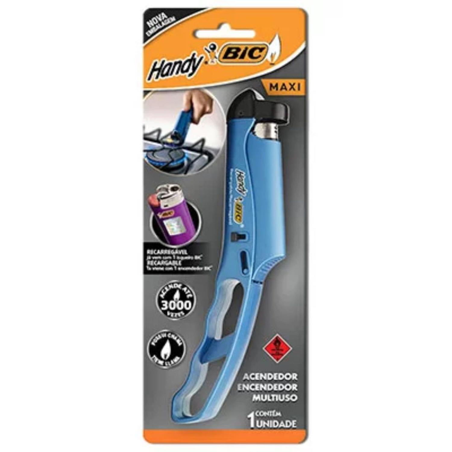 Acendedor para fogão Bic Hand com isqueiro - Bic Handy - Acendedor 